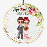 Couple Ornaments - Together Since Personalized Couple Ornament Wedding Gifts